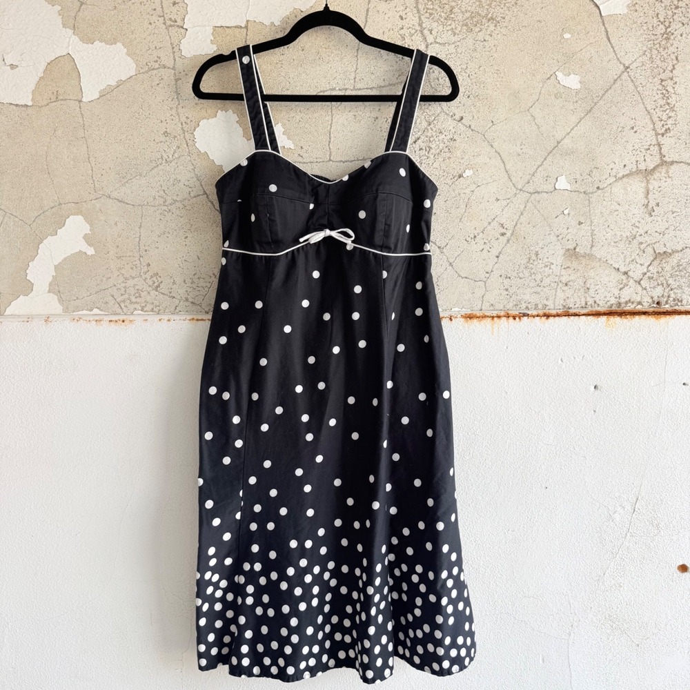 Polka Dot Dress Rockabilly Pinup Sundress Sweetheart Midi French Girl Paris 10